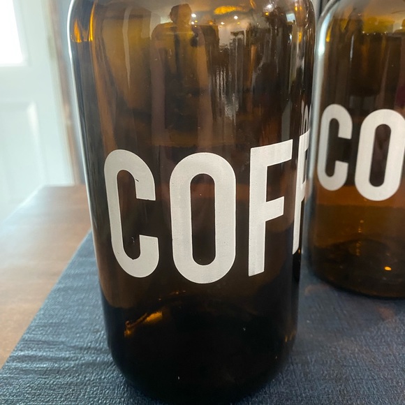 Set of Amber Glass Coffee Containers - Picture 3 of 5